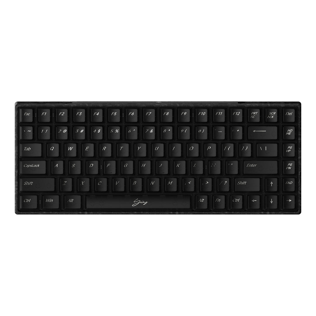 YING75 Forged Carbon Fiber Keyboard featuring WLMOUSE design, sleek black layout with functional keys for optimal performance.